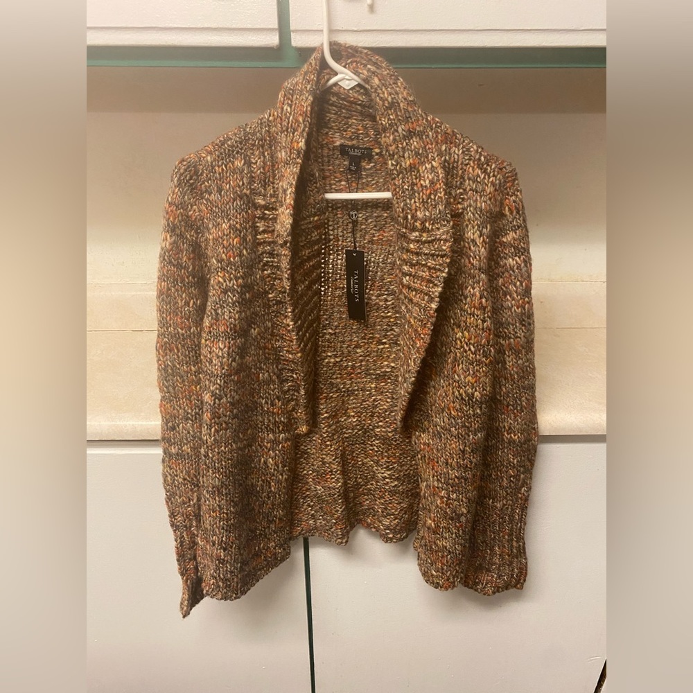 Talbots fall colors cardigan Sz L NWT